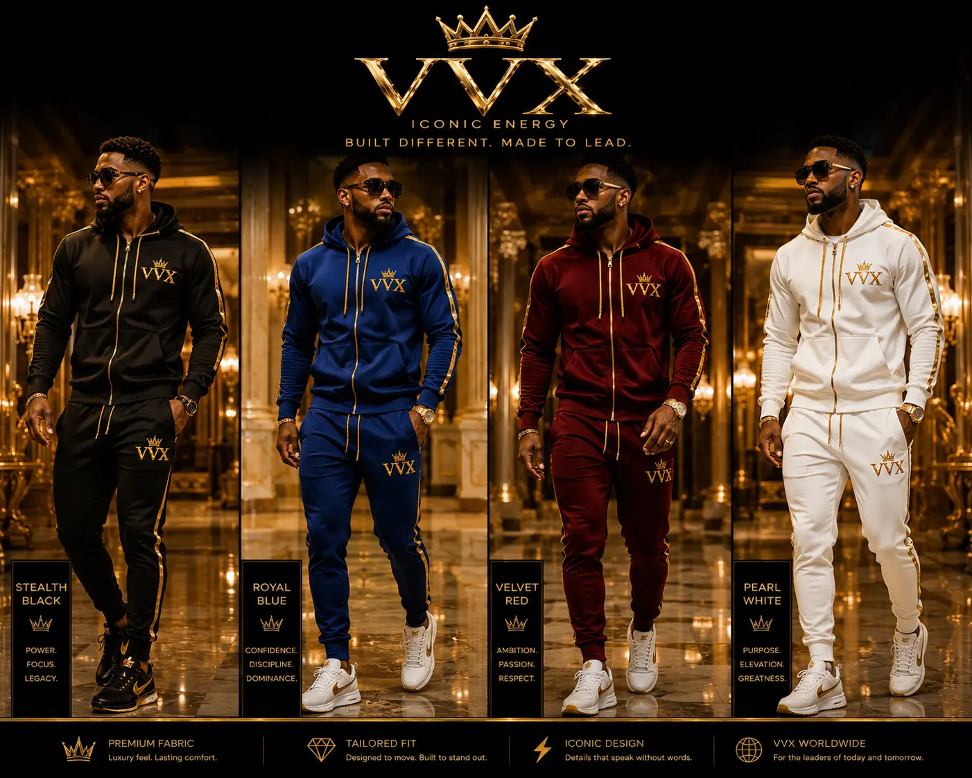 Iconic Energy Tracksuit — Men — Full-zip hooded tracksuit in four colourways