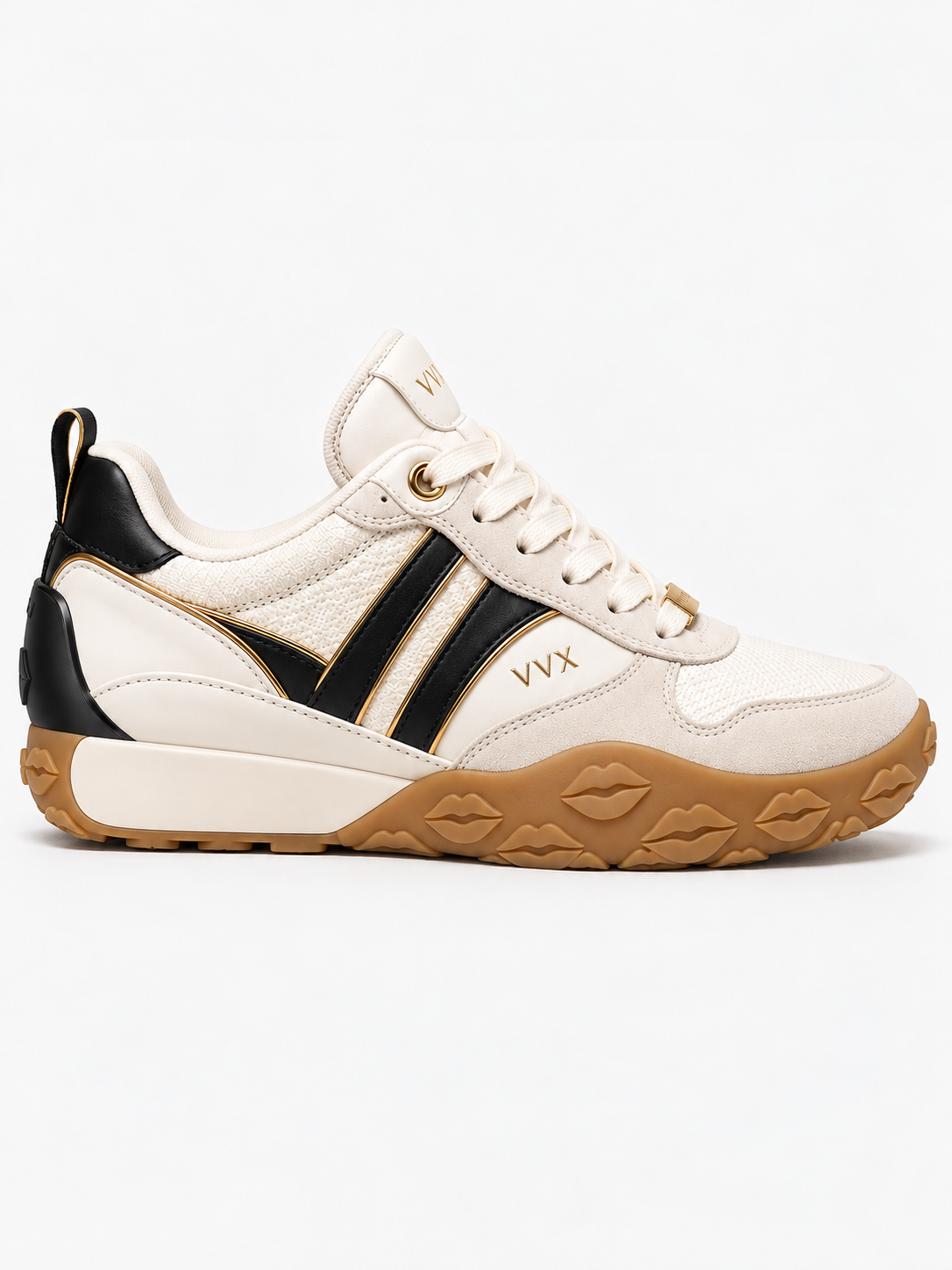 VVXHQ footwear VVX Runner — Ivory Gum in Onyx Black, Every step makes a statement.
