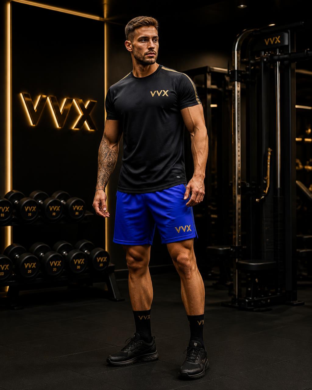 VVXHQ sportswear Electric Cobalt Training Shorts in Electric Cobalt, Cobalt 7-inch lined training short