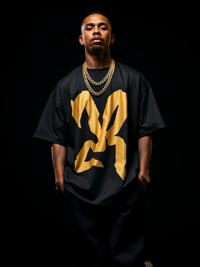 VVXHQ men's Gold Brush Tee in Seafoam, Heavyweight tee with gold brush graphic